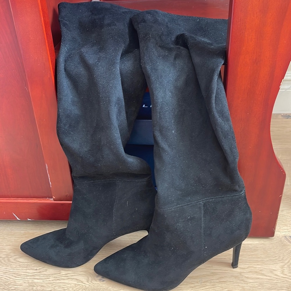 Suede knee-high boots